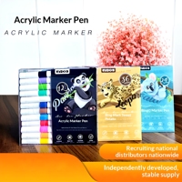 Marqueur acrylique en gros, stylo de gribouillage pour enfants, encre imperméable à séchage rapide, ensemble de marqueurs pour étudiants, non effaçable