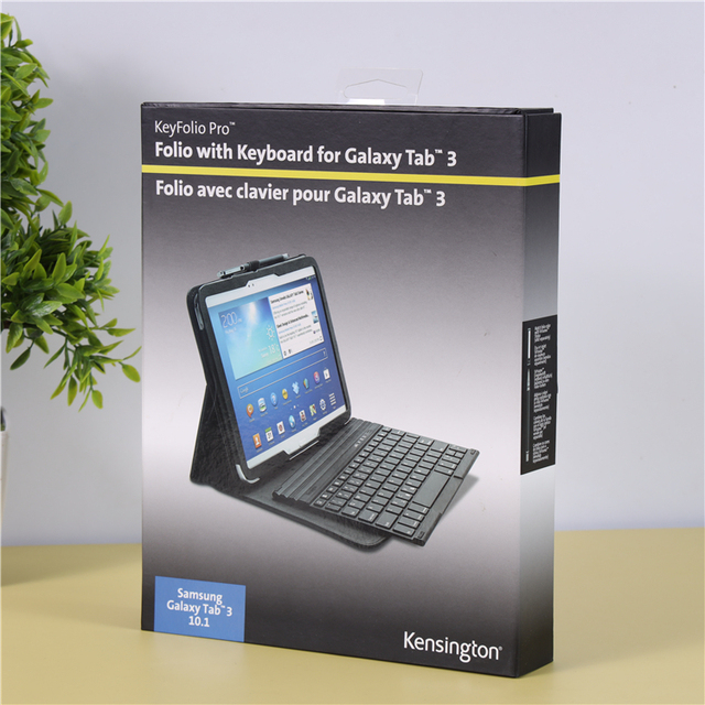 Black Tablet Computer Box with Magnetic Closure and Transparent Hooks Convenient Paper Boxes for Storage