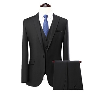 Costume d'affaires homme personnalisable, ensemble deux pièces haut de gamme, coupe ajustée, anti-plis, couleur unie - Product Image 5