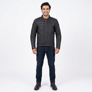 Veste en cuir de course personnalisée de haute qualité pour homme, légère, coupe-vent, vêtements de sport d'hiver, grande taille, équipement de course de moto tout-terrain - Product Image 1