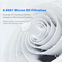 Système de filtration d'eau domestique sans réservoir à osmose inverse électrique, débit de 2,1 litres, affichage TDS 800 GPD, rappel de rinçage automatique du filtre