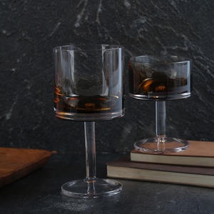 Haut de gamme français romantique droit gobelet monobloc <span class=keywords><strong>verre</strong></span> ambre dégradé couleur métal <span class=keywords><strong>verre</strong></span> à <span class=keywords><strong>vin</strong></span> pour événement fabricant de gros - Product Image 2