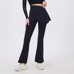 <b>Women</b> Skirt 2-in-1 Flared Yoga Pants High Elastic Butt Lifting Athletic <b>Trousers</b> for Fitness Daily Pilates Running Wholesale - Product Image 1