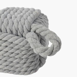 New Arrival Grey Cotton Rope Woven Square Block <strong>Door</strong> <strong>Stop</strong> for Home Decoration - Product Image 3