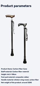 Bastón <span class=keywords><strong>Oldman</strong></span> con mango en T, corcho de madera y fibra de carbono, bastones elegantes con puntas de goma para actividades al aire libre para senderismo - Product Image 2