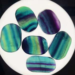 1PC de haute qualité arc-en-ciel Fluorite palmier coloré rayé Fluorite cristal Plam pour décoration métal artisanat/Jordan 4 - Product Image 2