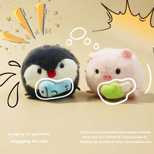 Angela <strong>Panda</strong> Pendant Plush Toy Doll Pull String Capybara <strong>Bag</strong> Charm Keychain Moving PP Cotton Unisex Wholesale - Product Image 2