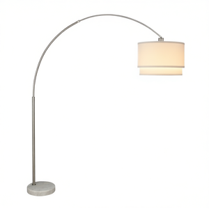 Lampadaire à double abat-jour 81H avec base en marbre et abat-jour LED en forme de tambour – Décoration élégante pour la maison - Product Image 1