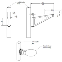 Support mural pivotant robuste en carbone pour tabouret de bar industriel OEM, idéal pour îlot de cuisine et café-bar, gain de place