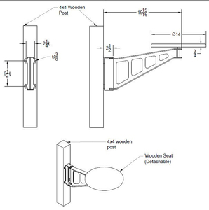 OEM Industrieller Schwenkbarer Barhocker mit Wandhalterung, Platzsparende Schwenkhalterung für Kücheninsel, Café, Bar, Hochbelastbar aus Kohlenstoffstahl - Product Image 3