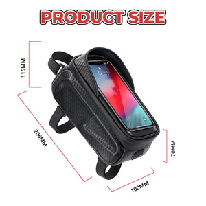 <span class=keywords><strong>Sacoche</strong></span> de guidon de vélo personnalisée avec capacité de 1L, design imperméable pour le cyclisme, accès à l'écran tactile, matériau en nylon noir EVA - Product Image 2