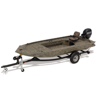Pêche Jon Boat Bateau à rames Moteur hors-bord Yacht à vendre 2 personnes Durable Aluminium 2021 16 Ft Vert Taille du client acceptée
