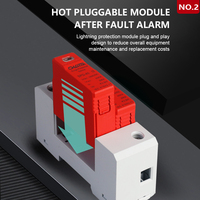 Protector Contra Sobretensiones LONG TAI SPD-40 T2 4P DC, Protección Contra Rayos 2.4kV, Nivel de Protección 20kA-40kA, 1000VDC, Carcasa Roja y Blanca, Solar Fotovoltaico