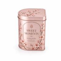 Boîte en fer blanc personnalisée en forme de D, couleur or rose, pour sachets aromatiques, bijoux, bonbons et cadeaux – Emballage métallique décoratif
