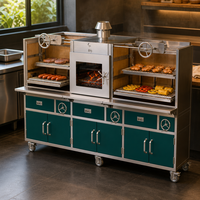 Barbecue au charbon de bois en acier inoxydable de qualité supérieure avec chariot, grills Asado et kit barbecue haut de gamme pour usage commercial