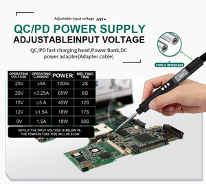 หัวแร้งอัจฉริยะ PTS200 100W ESP32สูงสุด PD3.0โอเพนซอร์สเข้ากันได้กับ PINE64 TS101 T12 - Product Image 3