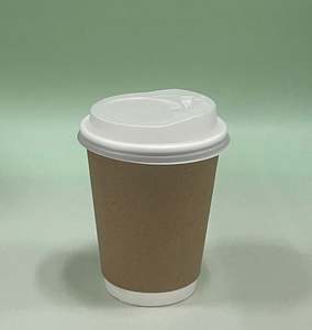 Vaso de Papel de Doble Pared Totalmente Biodegradable con Revestimiento de PLA para Café Caliente, Té con Leche, Vaso Desechable Aislado con Diseño Ondulado para Compras - Product Image 5
