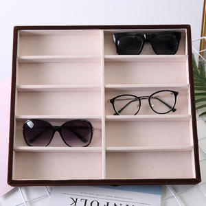 Customized Logo Bamboo Cross Jewelry Trays 8 12 24 30 Pieces Velvet Material for Glasses Diamonds Necklaces-Jewelry <b>Boxes</b> - Product Image 4