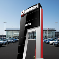 Panneau LED personnalisé pour pylon, publicité extérieure rétroéclairée, logo 3D lumineux, décoration, tableau de prix pour station-service, bâtiments, télécommande