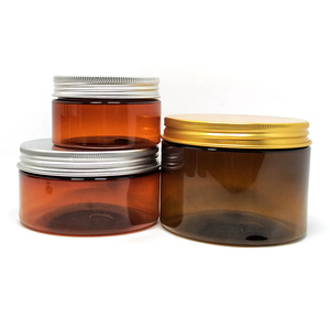 Hot Bán <span class=keywords><strong>4Oz</strong></span> 6Oz 12Oz Nhựa <span class=keywords><strong>Container</strong></span> Hổ Phách PET Jar Với Nắp Màu Đen 8 Oz Hổ Phách Chum - Product Image 6