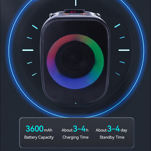 ลำโพงคาราโอเกะพร้อมไมโครโฟนไร้สาย <span class=keywords><strong>tf</strong></span>/usa/aux/fmic/tws/eq ลำโพง RGB Flame Lamp 2400mAh Li-Battery ลำโพง4นิ้ว - Product Image 4