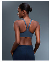 Soutien-gorge de sport personnalisé OEM pour femme, fermeture éclair frontale, maintien élevé, bretelles réglables, rembourré, dos nageur, pour la course, l'entraînement et la gym