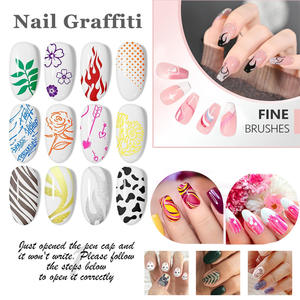 Nouveau stylo de nail art en plastique pour graffitis, 0,5 mm, multicolore, à base d'eau, séchage rapide, pour la peinture de lignes et le <span class=keywords><strong>dessin</strong></span> coloré DIY <span class=keywords><strong>sur</strong></span> ongles - Product Image 5
