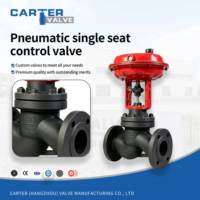 Vanne de régulation pneumatique monoplace à commande pneumatique WCB 304 316 à bride, positionneur à sécurité intégrée pour gaz, huile, produits chimiques, API, OEM, en stock