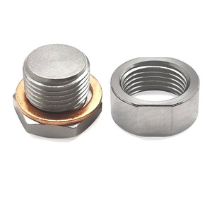 M18X1.5 Threaded Exhaust Pipe Welding Nut <b>Plug</b> With Washer Iron Automotive Fastener For <b>Replace</b> Repair CNC Hardware Part - Product Image 1