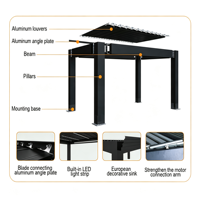 Pergola bioclimatique en aluminium pour extérieur, toit à lamelles motorisées, supports de pergola en métal, ensemble complet de supports d'angle