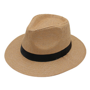 <span class=keywords><strong>Sombrero</strong></span> Fedora Panamá de césped Natural para hombre y <span class=keywords><strong>mujer</strong></span>, <span class=keywords><strong>sombrero</strong></span> de paja para playa, barato - Product Image 4