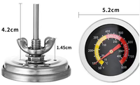 2 pièces - Jauge de température numérique en acier inoxydable étanche pour barbecue et thermomètre pour fumoir à charbon de bois