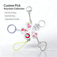 Porte-clés et pendentif avec guitare, personnalisé, au choix