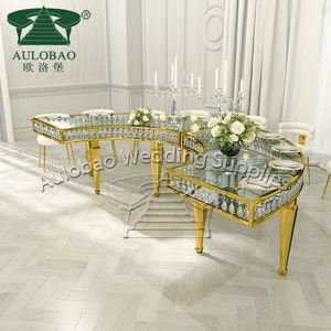 Mesa de araña de cristal de lujo, muebles de comedor, juego de mesa de comedor de Hotel moderno, mesa de cristal transparente - Product Image 4