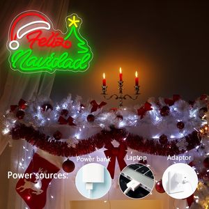 Décoration murale de Noël en néon LED à intensité variable, lumière d'ambiance pour fête en intérieur, enseigne de club, indicateur lumineux 5V 12V - Product Image 2
