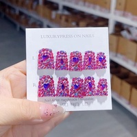 Nouvelle Mode Ongles de Canard en Strass de Luxe Style Français Ongles Artificiels de Luxe Conçus sur Mesure