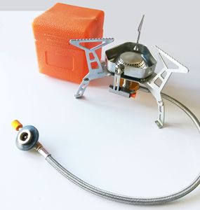 Fornello da Campeggio Portatile a Gas, Mini Fornello a Tre Fuochi in Acciaio Inox, Automatico, Antivento, Pieghevole, Semplice - Product Image 3