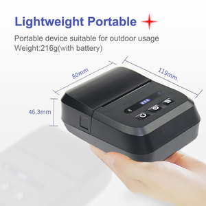 58 Mét mini xách tay màu xanh răng Pocket Máy in di động <span class=keywords><strong>POS</strong></span> không dây cầm tay máy in hóa đơn nhiệt - Product Image 3