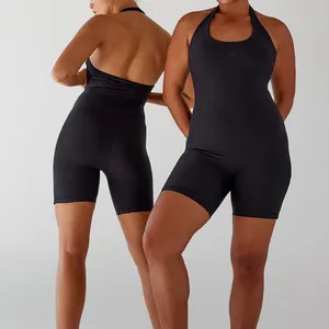 Frauen Yoga Jumps uit Biker Short Halfter Jumps uit Custom Silikon Female Bodysuit
