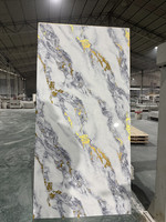Panneau mural en PVC 3D en relief, style moderne, texture marbre, haute brillance, imperméable, ignifuge, panneau rigide pour villa