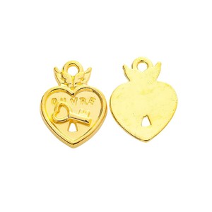 Pendentif en alliage motif clé et breloque cœur ailé doré pour carnet <span class=keywords><strong>de</strong></span> notes d'amour <span class=keywords><strong>de</strong></span> la Saint-Valentin - Product Image 4