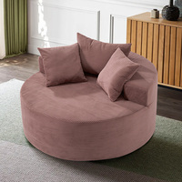 Fauteuil d'appoint nuage surdimensionné au design moderne, en tissu vert moyen rembourré, sans accoudoirs, pour bureau, villa, salon
