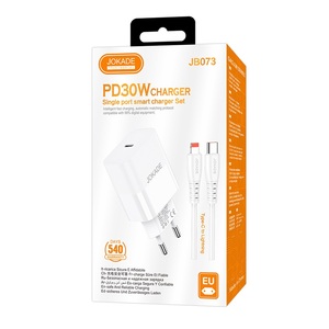 Jokade 30W <b>USB</b>-<b>C</b> Charger With <b>Type</b>-<b>C</b> <b>Cable</b> 1m White Fast <b>Charging</b> Adapter For Phones Tablets - Product Image 3