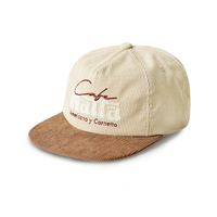 Casquettes Snapback à profil bas en tissu Oxford, non structurées, à visière plate, en velours côtelé à 5 panneaux, avec broderie personnalisée, style sportif, vente en gros