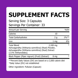 Cápsulas de Ashwagandha Más Vendidas 2100mg con Pimienta Negra, Ayuda a Mejorar el Estado de Ánimo, Fórmula Limpia, Rutinas de Bienestar, Suplemento Dietético - Product Image 2
