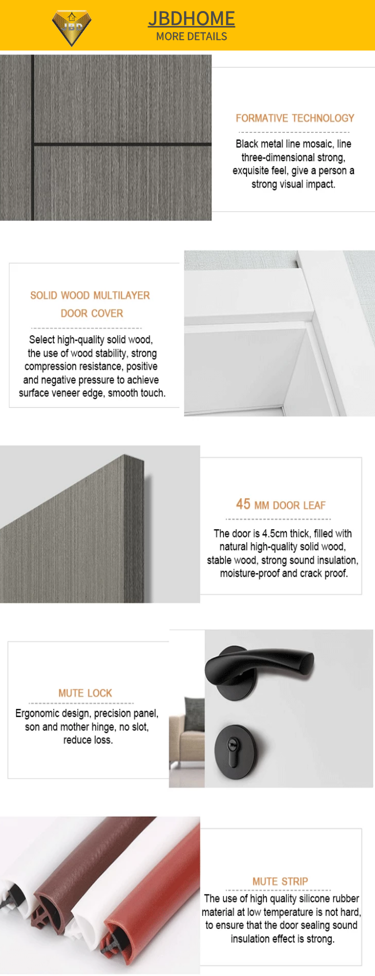 Modern design wooden anti-theft door villa multi lock point front safety steel door exterior security door