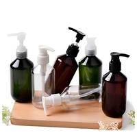 Usine personnalisée 300ml pas cher vide en plastique ambré shampooing pompe forme de bouteille rechargeable Lotion distributeur savon liquide conteneur