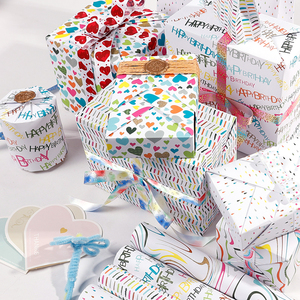 Vente en gros 80g papier couché 43*300cm rouleau de papier d'emballage cadeau personnalisé de luxe - Product Image 4