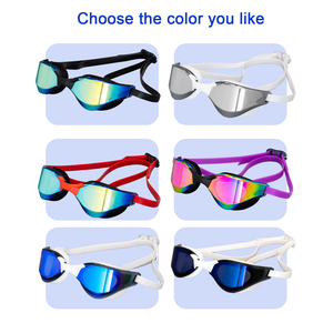 แว่นตาว่ายน้ำซิลิโคนสำหรับผู้ใหญ่ปรับแต่งได้พร้อมเลนส์ป้องกันการเกิดฝ้าด้วยรังสียูวีแว่นตาว่ายน้ำสำหรับแข่งรถ - Product Image 6