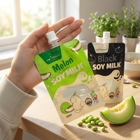 Pochettes souples à bec verseur de qualité alimentaire pour lait de soja et boissons, sacs anti-fuite résistants à la chaleur avec impression personnalisée